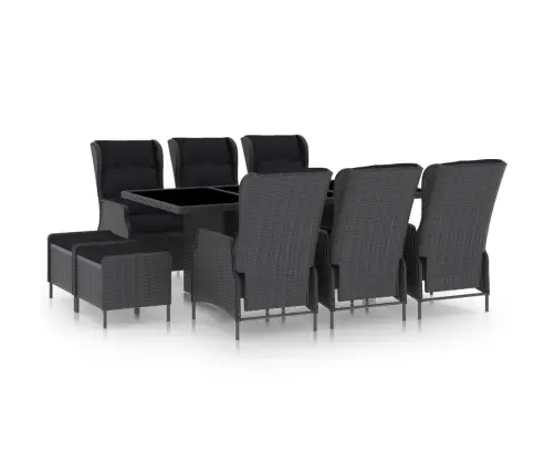 Lauko Komplektas Su Pagalvėmis, 9 Dalių, Pilkas, Poliratanas