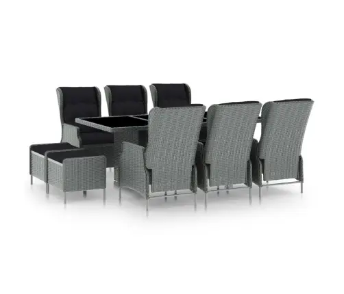 Lauko Komplektas Su Pagalvėmis, 9 Dalių, Pilkas, Poliratanas