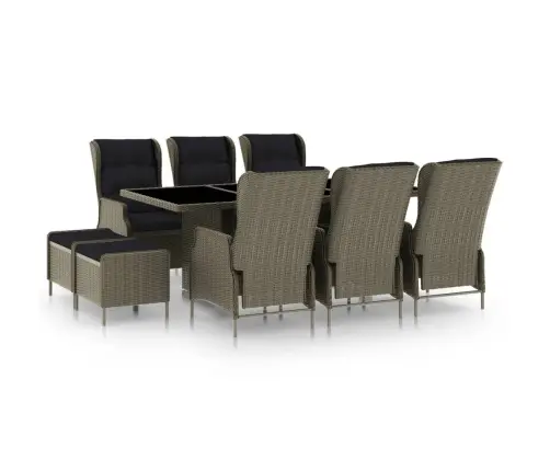 Lauko Komplektas Su Pagalvėmis, 9 Dalių, Rudas, Poliratanas