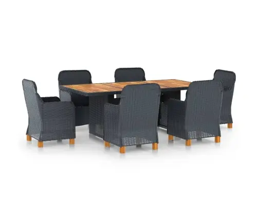 Lauko Komplektas Su Pagalvėmis, 7 Dalių, Pilkas, Poliratanas