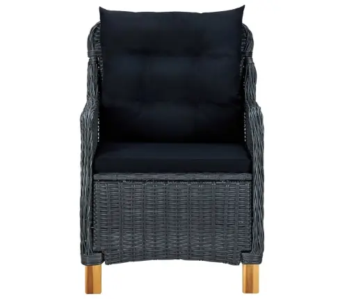 7-Osaline Aiamööblikomplekt Patjadega, Polürotang, Tumehall