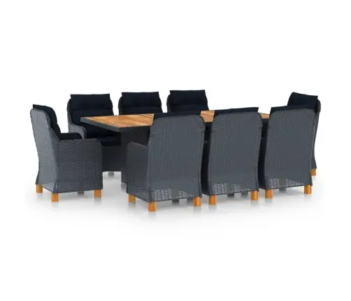 Lauko Komplektas Su Pagalvėmis, 9 Dalių, Pilkas, Poliratanas