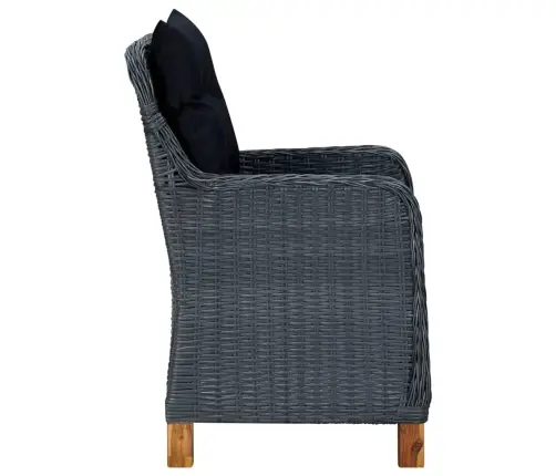 Lauko Komplektas Su Pagalvėmis, 9 Dalių, Pilkas, Poliratanas