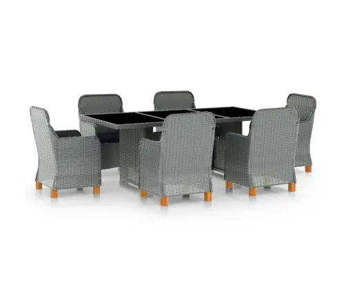 7-Daļīgs Dārza Mēbeļu Komplekts Ar Matračiem, Pe Rotangpalma Vidaxl