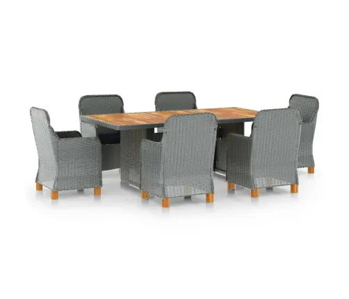 7-Daļīgs Dārza Mēbeļu Komplekts Ar Matračiem, Pe Rotangpalma Vidaxl