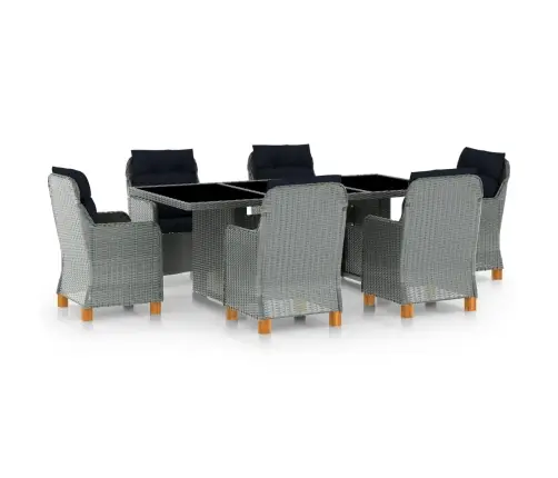 Lauko Komplektas Su Pagalvėmis, 7 Dalių, Pilkas, Poliratanas