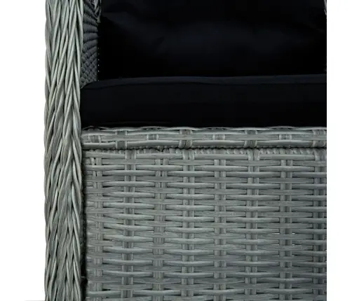 7-Osaline Aiamööblikomplekt Patjadega, Polürotang, Helehall