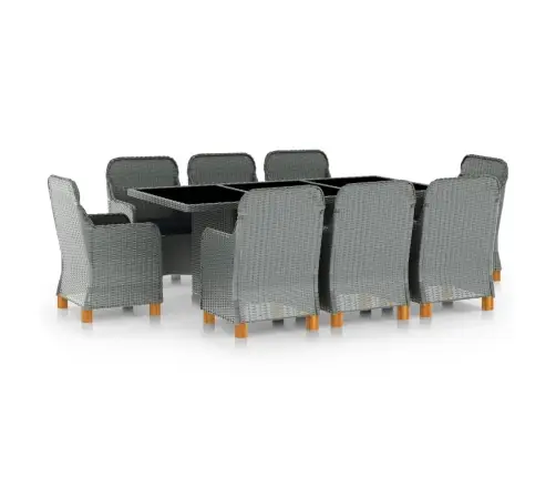 9-Daļīgs Dārza Mēbeļu Komplekts Ar Matračiem, Pe Rotangpalma Vidaxl