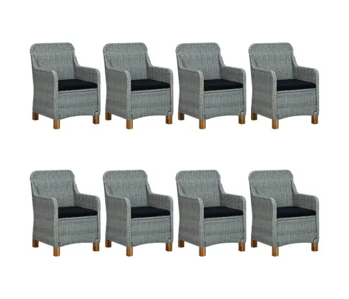 9-Daļīgs Dārza Mēbeļu Komplekts Ar Matračiem, Pe Rotangpalma Vidaxl