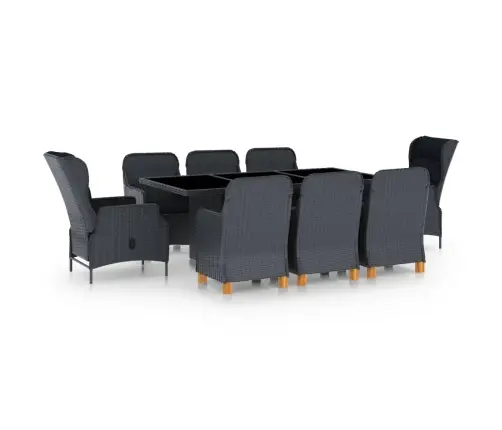 9-Daļīgs Dārza Mēbeļu Komplekts Ar Matračiem, Pe Rotangpalma Vidaxl