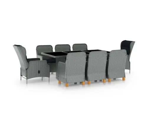 9-Daļīgs Dārza Mēbeļu Komplekts Ar Matračiem, Pe Rotangpalma Vidaxl