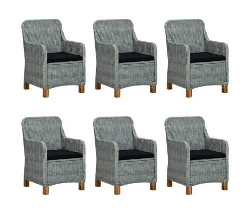 9-Osaline Aiamööblikomplekt Patjadega, Polürotang, Helehall