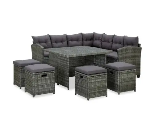 6-Daļīgs Dārza Mēbeļu Komplekts, Matrači, Pe Rotangpalma Vidaxl