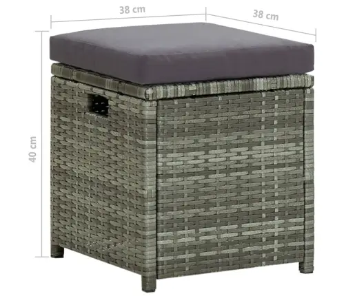 6-Daļīgs Dārza Mēbeļu Komplekts, Matrači, Pe Rotangpalma Vidaxl