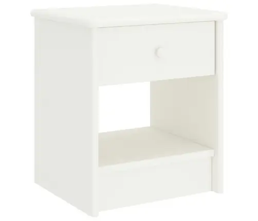 Naktsskapītis, Balts, 35X30X40 Cm, Priedes Masīvkoks Vidaxl