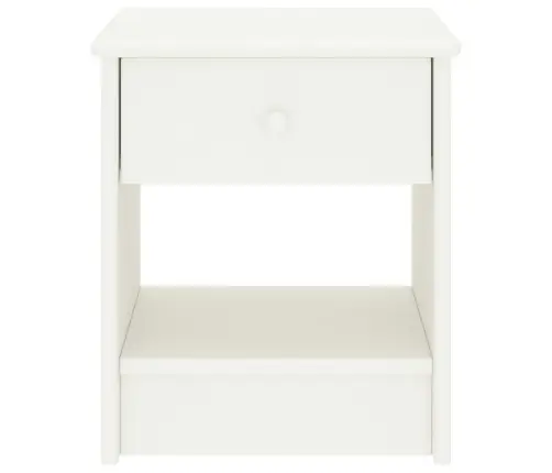 Naktsskapītis, Balts, 35X30X40 Cm, Priedes Masīvkoks Vidaxl