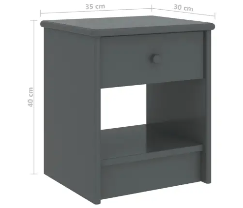 Naktsskapītis, Tumši Pelēks, 35X30X40 Cm, Priedes Masīvkoks Vidaxl Naktsskapītis, Tumši Pelēks, 35X30X40 Cm, Priedes Masīvkoks Vidaxl