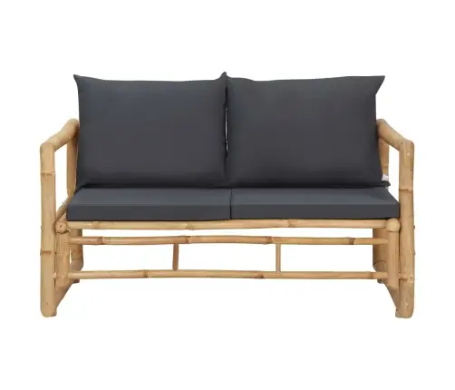 4-Osaline Aiamööbli Komplekt Patjadega, Bambus