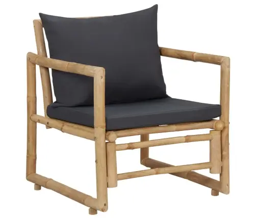 4-Osaline Aiamööbli Komplekt Patjadega, Bambus