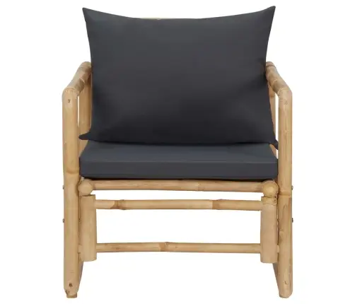 4-Osaline Aiamööbli Komplekt Patjadega, Bambus