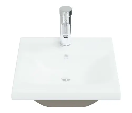 Iebūvējama Izlietne Ar Jaucējkrānu, 42X39X18 Cm, Balta Keramika Vidaxl