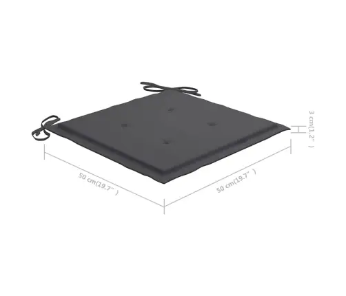 Dārza Krēsli Ar Matračiem, 3 Gab., Akācijas Masīvkoks Vidaxl