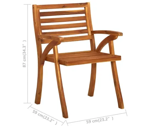 Dārza Krēsli Ar Matračiem, 3 Gab., Akācijas Masīvkoks Vidaxl