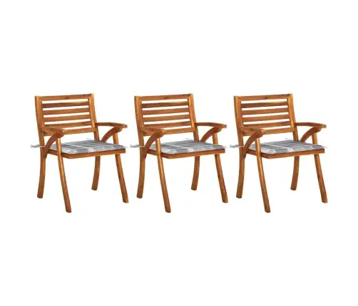 Dārza Krēsli Ar Matračiem, 3 Gab., Akācijas Masīvkoks Vidaxl