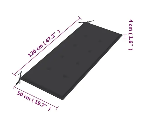 Divvietīgs Dārza Sols Ar Matraci, 120 Cm, Eikalipta Masīvkoks Vidaxl