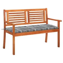 Divvietīgs Dārza Sols Ar Matraci, 120 Cm, Eikalipta Masīvkoks Vidaxl