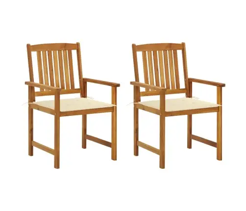 Dārza Krēsli Ar Matračiem, 2 Gab., Akācijas Masīvkoks Vidaxl