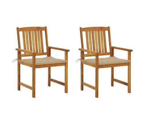 Dārza Krēsli Ar Matračiem, 2 Gab., Akācijas Masīvkoks Vidaxl