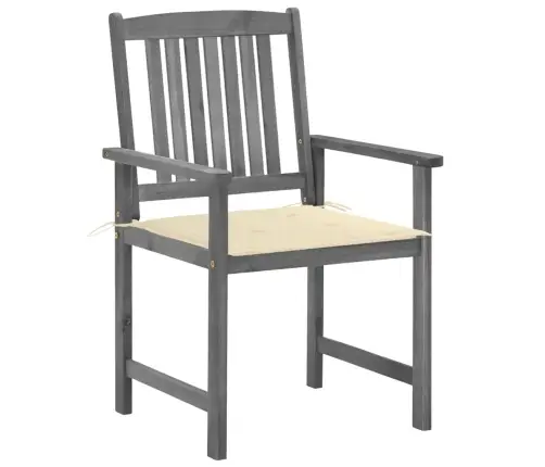 Dārza Krēsli Ar Matračiem, 4 Gab., Akācijas Masīvkoks, Pelēki Vidaxl