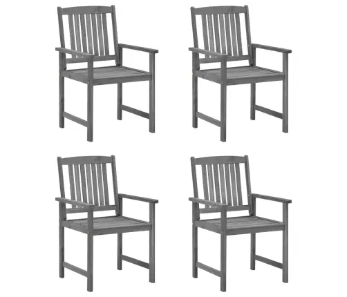 Dārza Krēsli Ar Matračiem, 4 Gab., Akācijas Masīvkoks, Pelēki Vidaxl