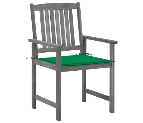 Dārza Krēsli Ar Matračiem, 4 Gab., Akācijas Masīvkoks, Pelēki Vidaxl