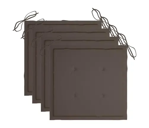 Dārza Krēsli Ar Matračiem, 4 Gab., Akācijas Masīvkoks, Pelēki Vidaxl