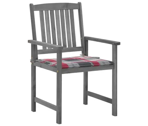 Dārza Krēsli Ar Matračiem, 4 Gab., Akācijas Masīvkoks, Pelēki Vidaxl