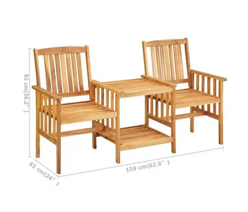 Dārza Krēsli Ar Matračiem Un Galdiņu, Akācijas Masīvkoks Vidaxl