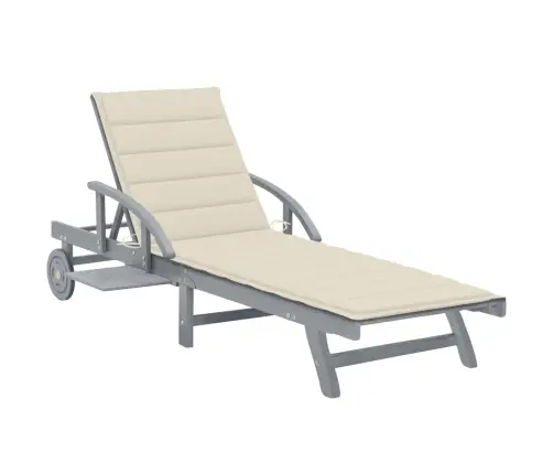 Dārza Sauļošanās Zvilnis Ar Matraci, Akācijas Masīvkoks Vidaxl