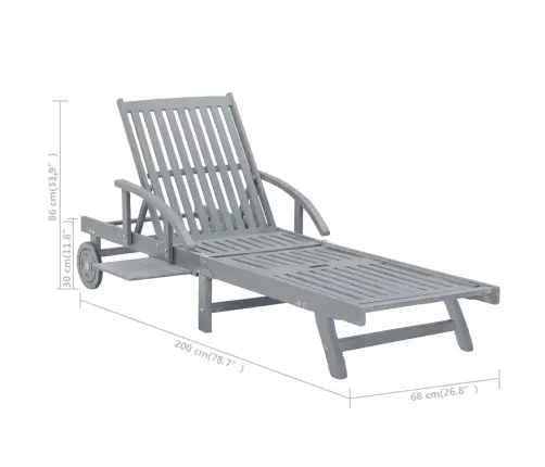 Dārza Sauļošanās Zvilnis Ar Matraci, Akācijas Masīvkoks Vidaxl