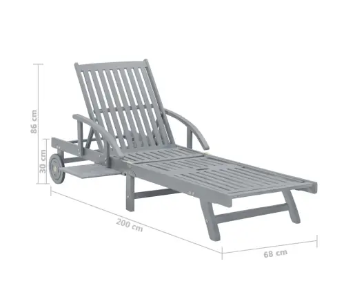 Dārza Sauļošanās Zvilnis Ar Matraci, Akācijas Masīvkoks Vidaxl