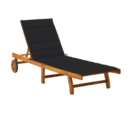 Dārza Sauļošanās Zvilnis Ar Matraci, Akācijas Masīvkoks Vidaxl