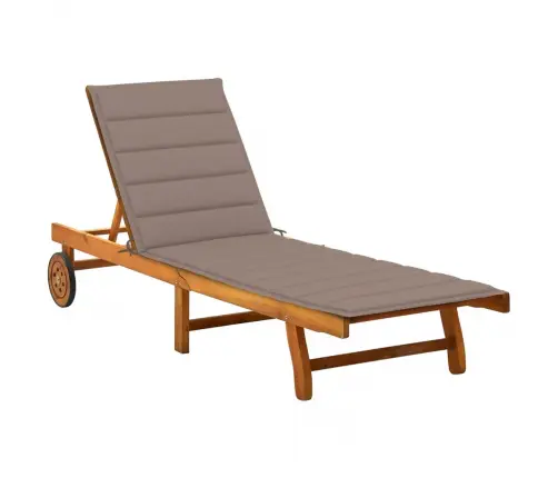 Dārza Sauļošanās Zvilnis Ar Matraci, Akācijas Masīvkoks Vidaxl