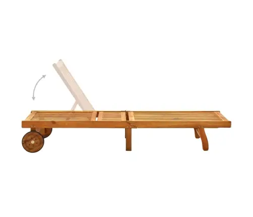 Dārza Sauļošanās Zvilnis Ar Matraci, Akācijas Masīvkoks Vidaxl