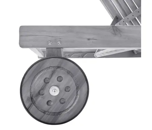 Dārza Sauļošanās Zvilnis Ar Matraci, Pelēks, Akācijas Masīvkoks Vidaxl