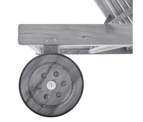 Sodo Saulės Gultas Su Čiužinuku, Pilkas, Akacijos Masyvas