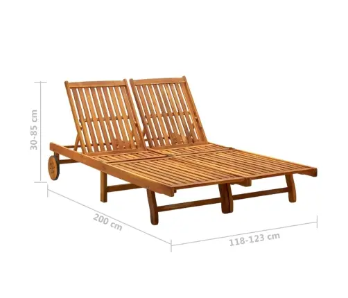 Divvietīgs Sauļošanās Zvilnis Ar Matračiem, Akācijas Masīvkoks Vidaxl Divvietīgs Sauļošanās Zvilnis Ar Matračiem, Akācijas Masīvkoks Vidaxl