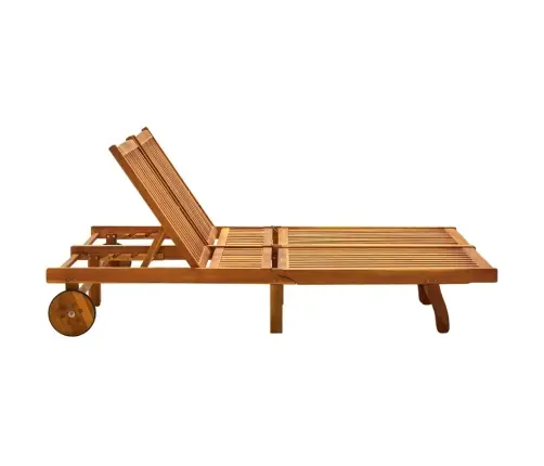 Divvietīgs Sauļošanās Zvilnis Ar Matračiem, Akācijas Masīvkoks Vidaxl