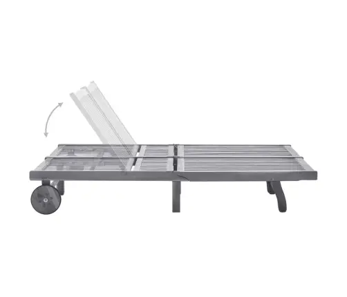 Dvivietis Sodo Saulės Gultas Su Čiužinukais, Pilkas, Akacija