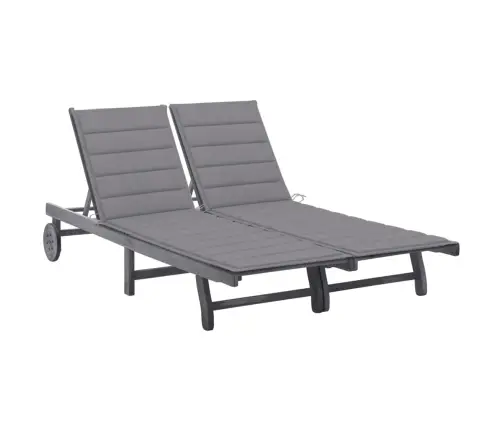 Divvietīgs Sauļošanās Zvilnis Ar Matračiem, Akācijas Masīvkoks Vidaxl